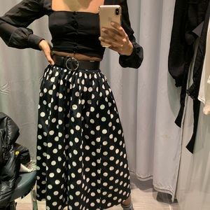 Ankle Length Polka Dot Skirt